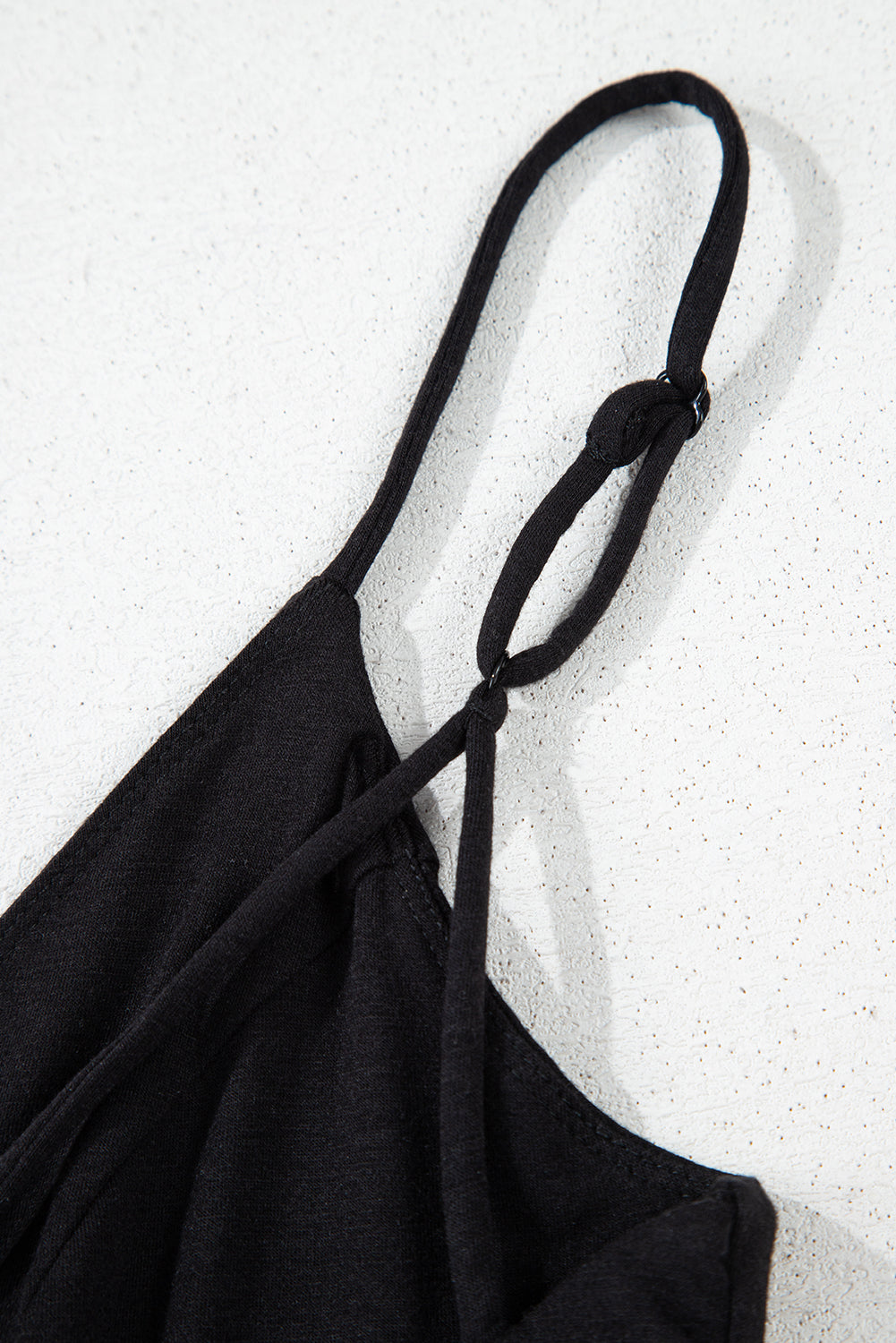 Black Spaghetti Straps Open Back Pleated Wide Leg Jumpsuit eAura
