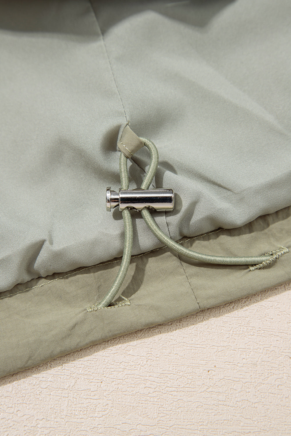 Green Zipped Pocket Cropped Hooded Utility Jacket eAura
