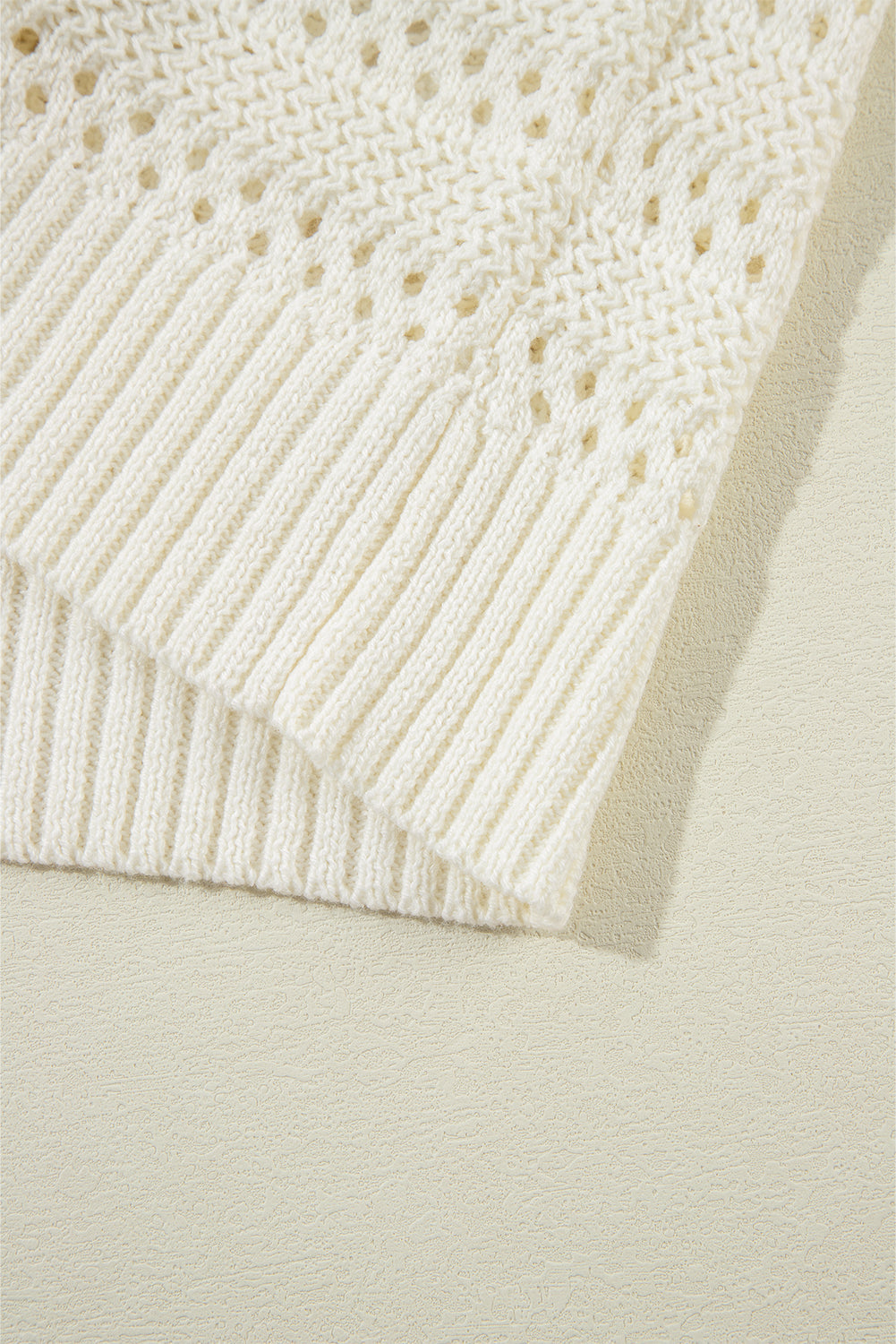 Peach Blossom Pointelle Knit Raglan Sleeve Hooded Sweater eAura