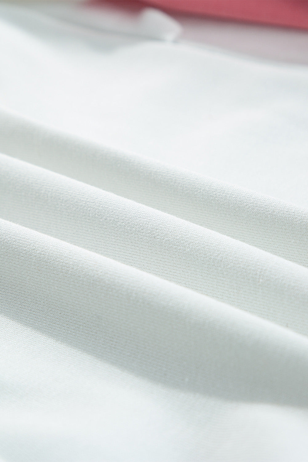 White Color Block Sleeve Ribbed Trim Long Sleeve Top BBs