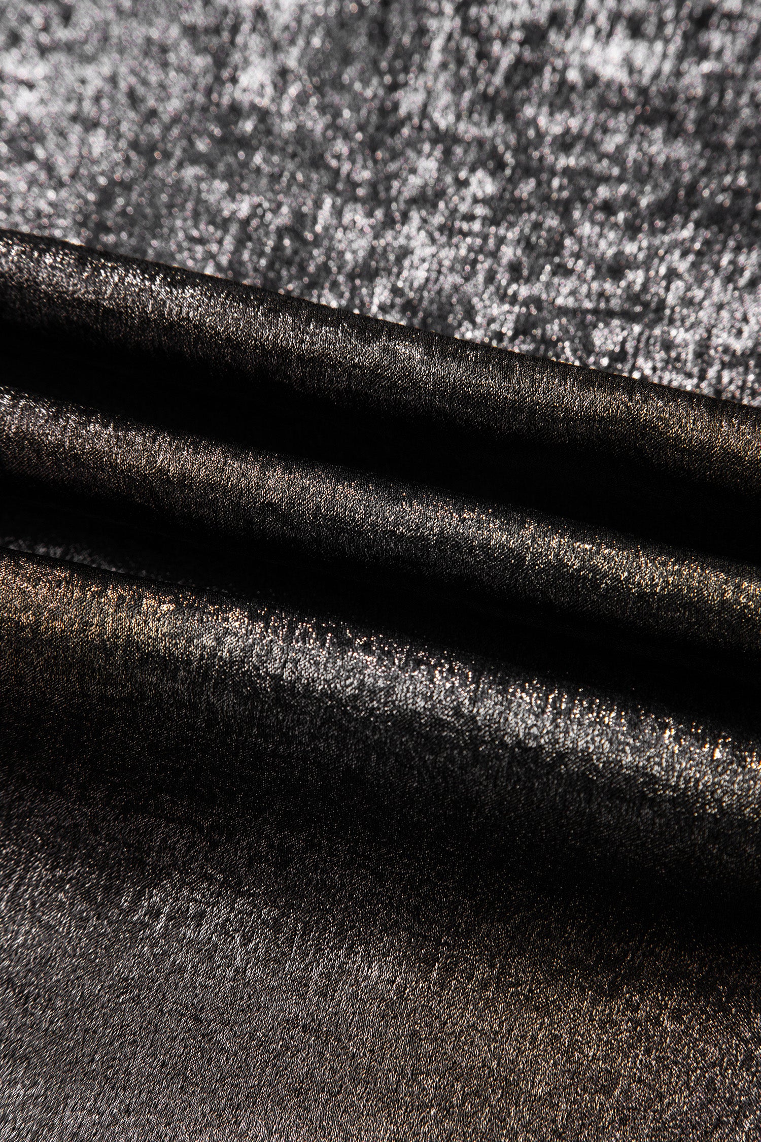 Metallic Round Neck Ruffle Trim Sleeveless Top