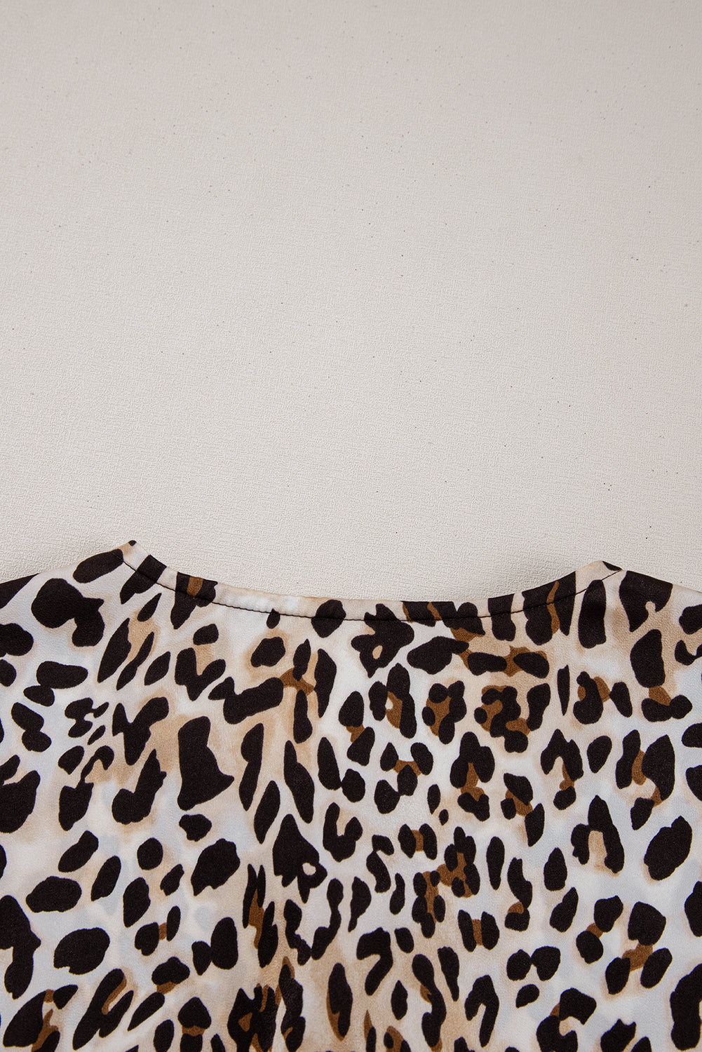Multicolour Leopard Tie Front Puff Sleeve Short Flared Dress eAura