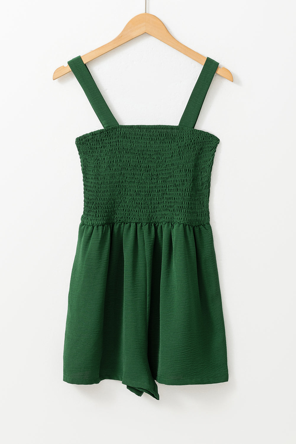 Pocketed Smocked Sleeveless Romper