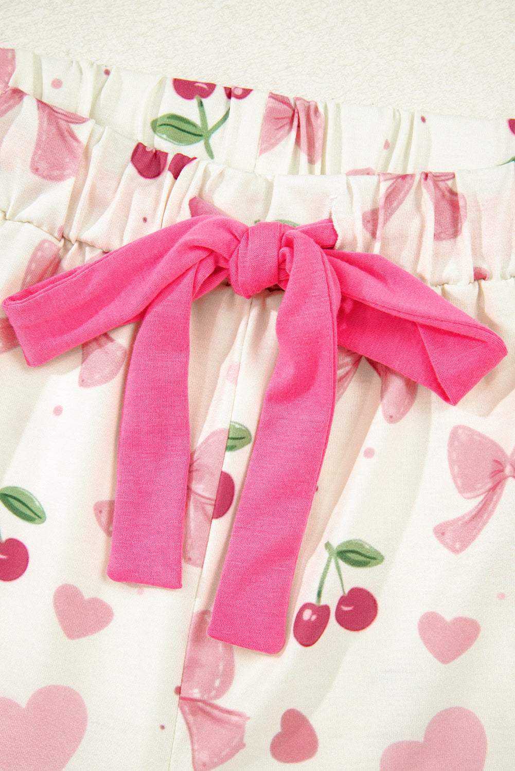 White Floral Print Contrast Pipping Short Pyjamas Set eAura