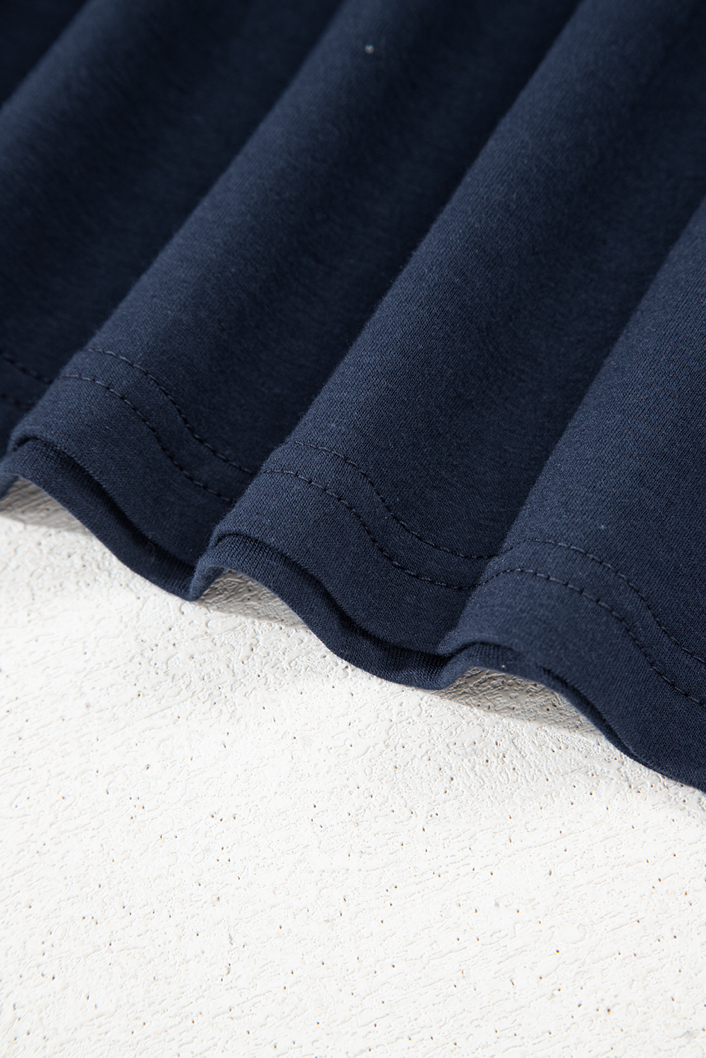 Solid Colour Toothpick Stripe Round Neck T Shirt - eAura