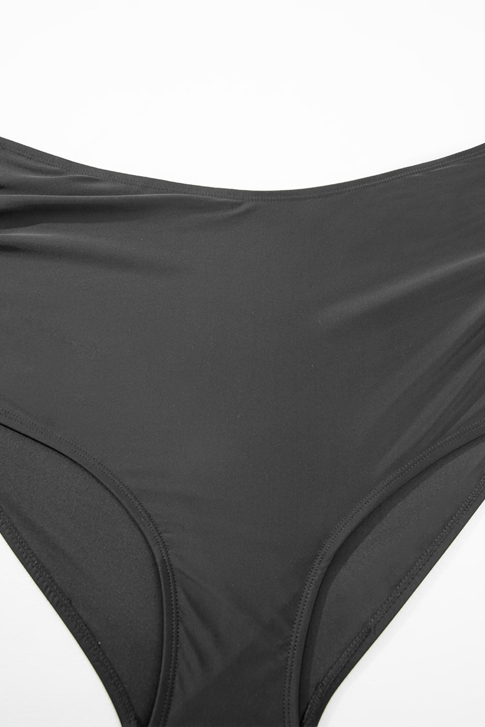 Black Stripe Plus Size Knot Cutout Ruffle Sleeve and High Waisted 2pcs Bikini BB Fashion Outlet