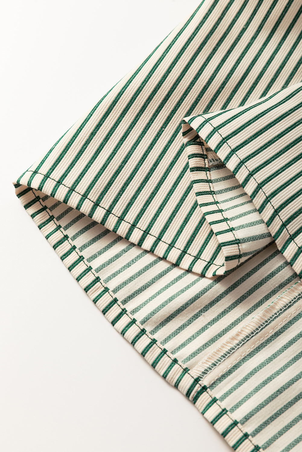 Green Patch Pockets Button Down Short Puff Sleeve Dress eAura
