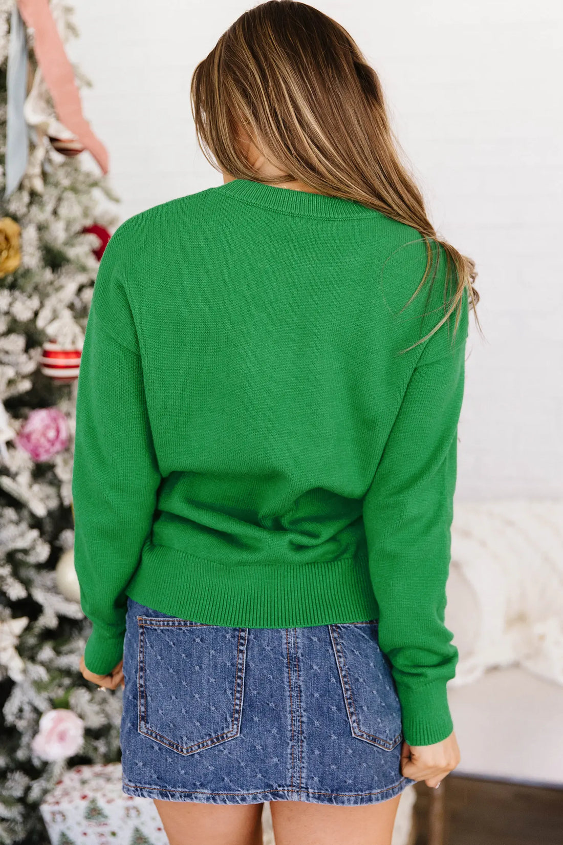 Abstract Patch Embroidery Christmas Pullover Sweater