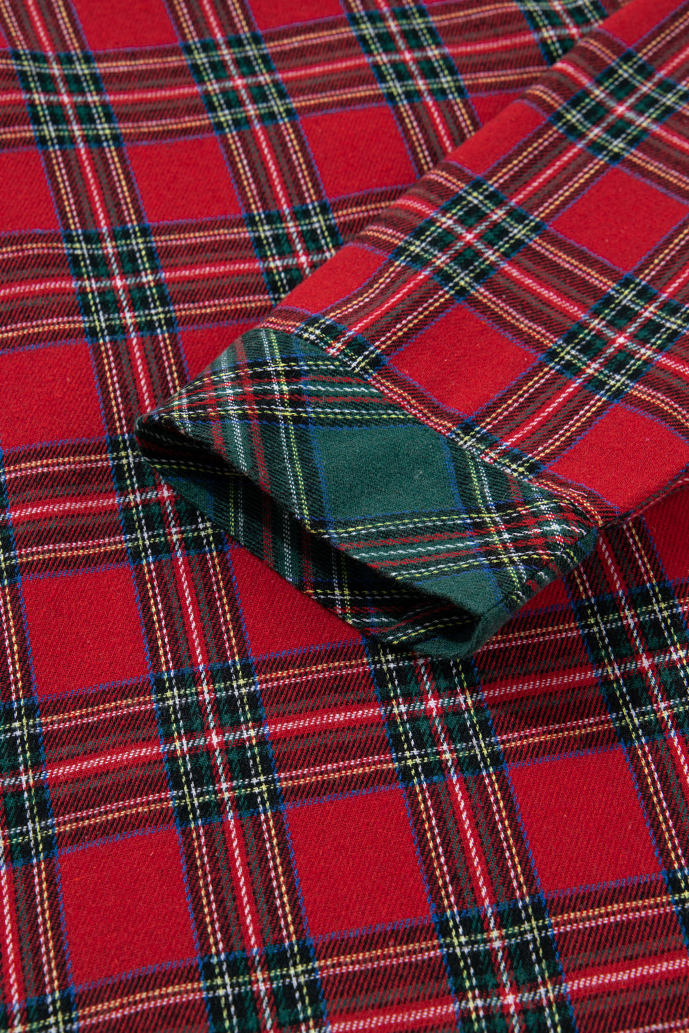 Red Plaid Contrast Christmas Holiday Long Sleeve Shirt and Short Pyjamas - eAura