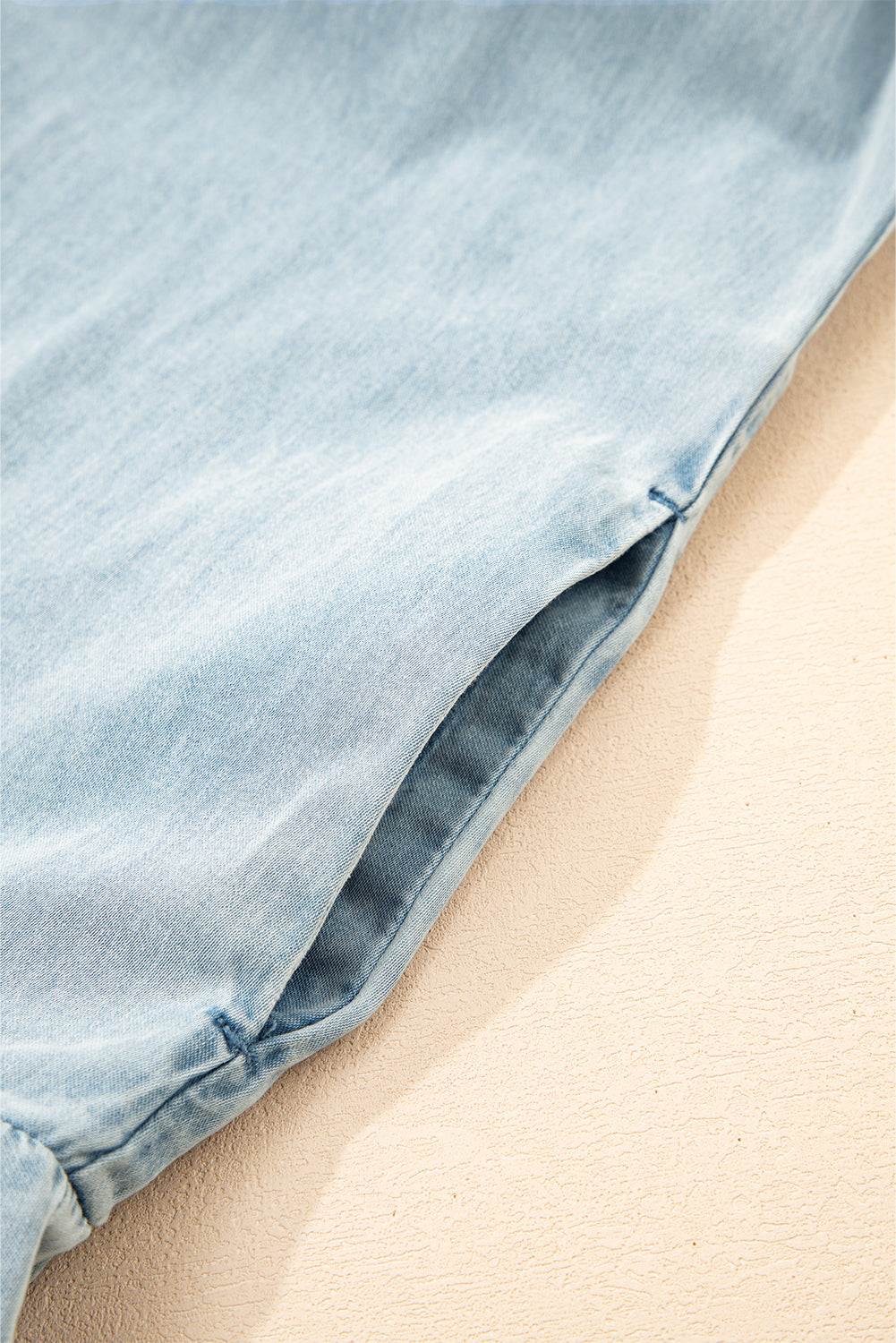 Beau Blue Bowknot Neck Sleeveless Ruffled Chambray Dress - eAura