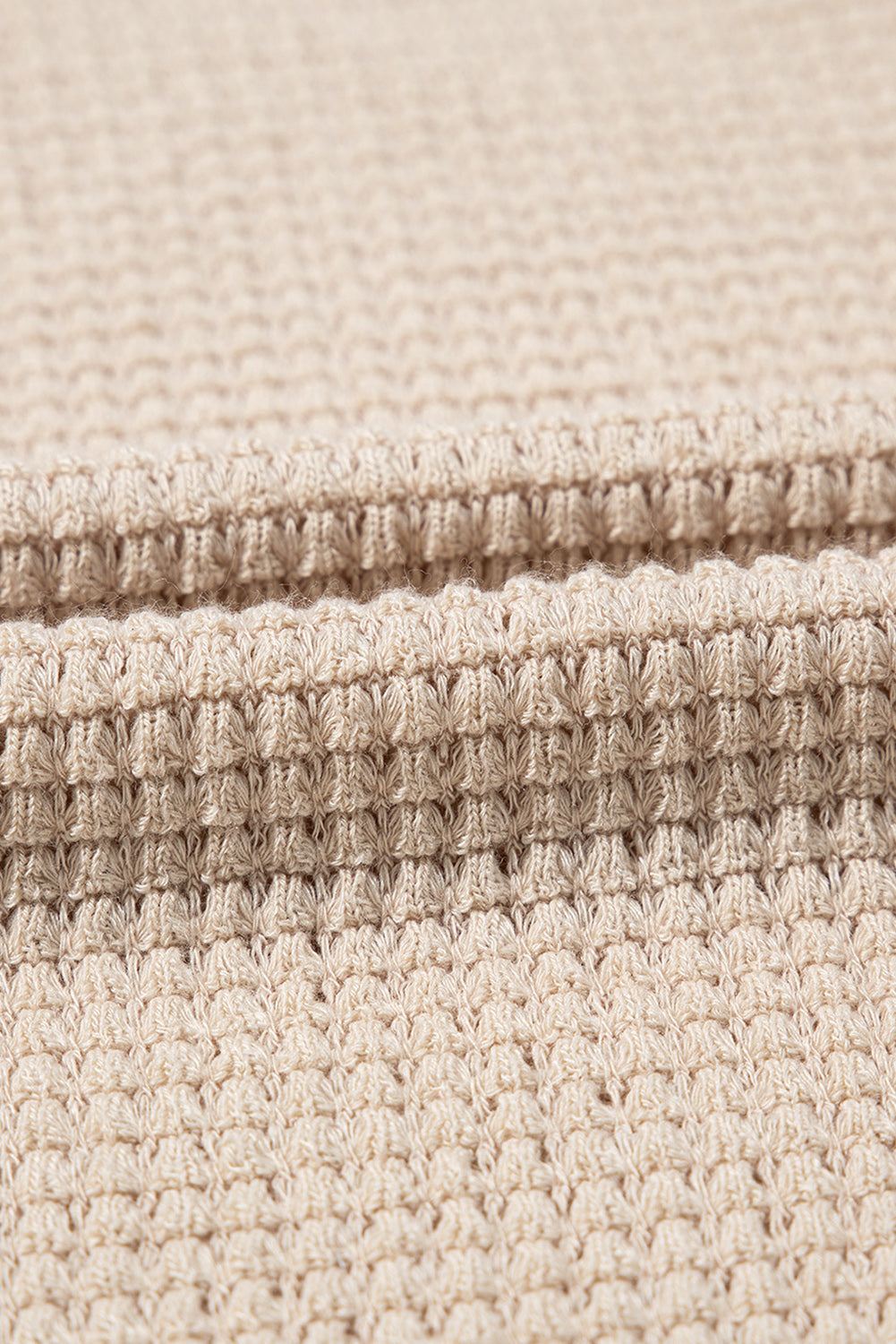 Oatmeal Lace Patchwork Waffle Short Sleeve Top eAura