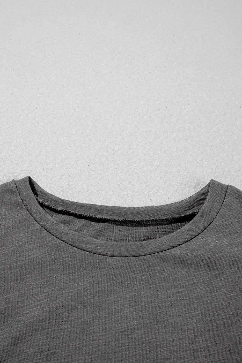 Dark Grey Layered Ruffle Short Sleeve Round Neck Top eAura
