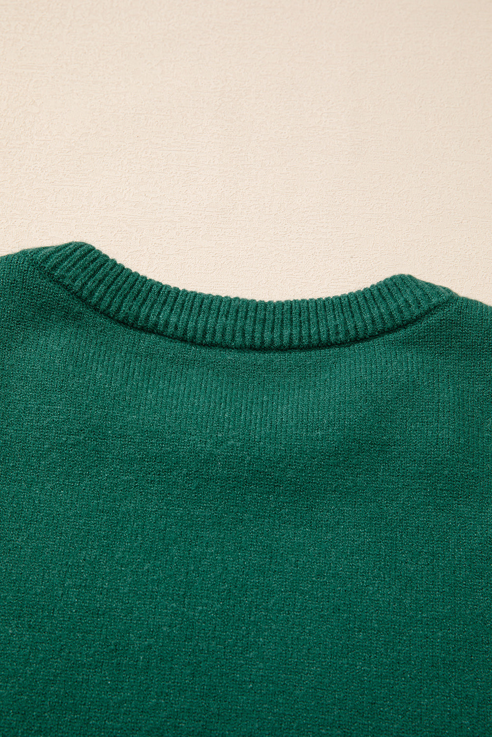 Evergreen Pearled Drop Shoulder Round Neck Sweater eAura