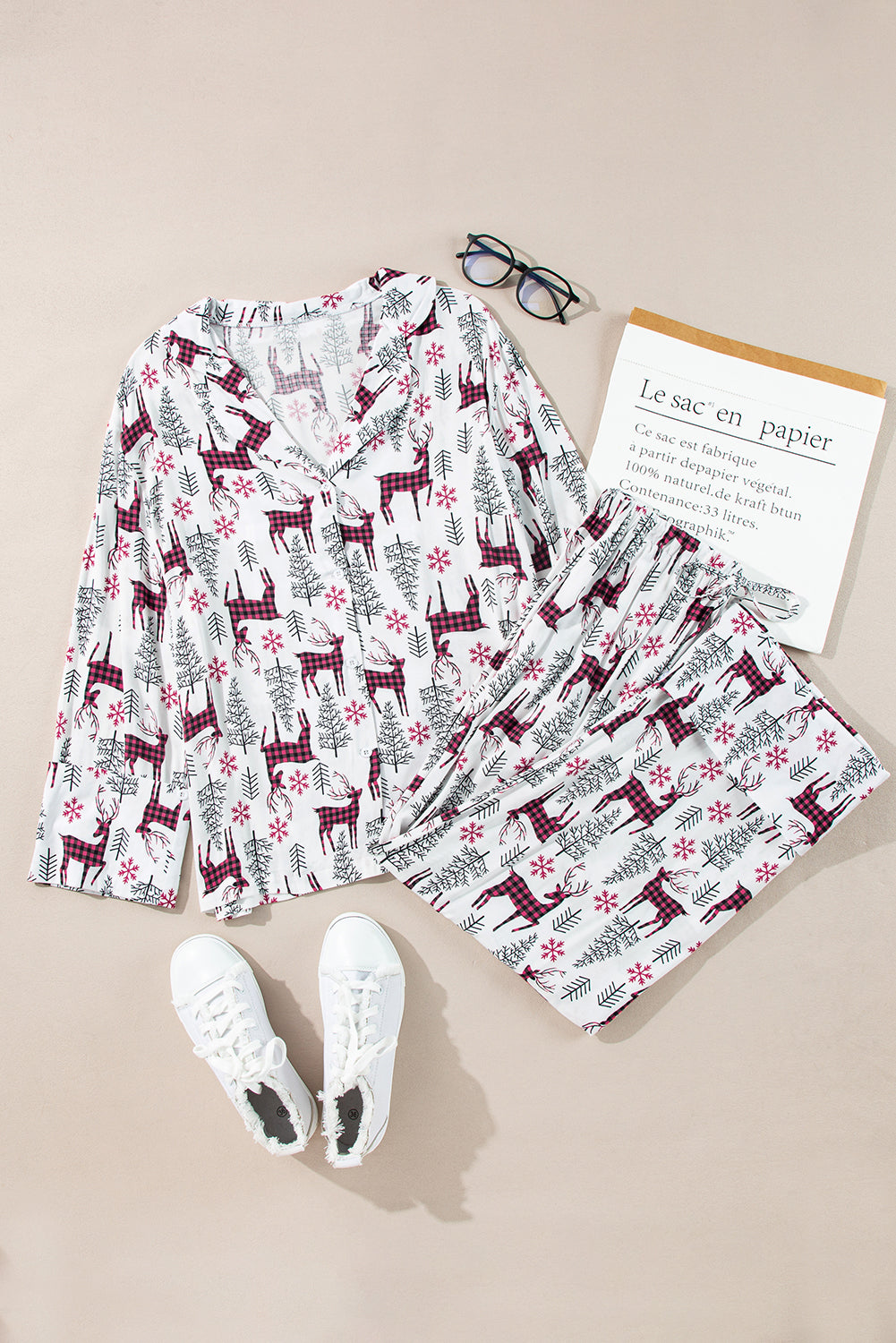 Christmas Print Shirt Pyjama Set eAura
