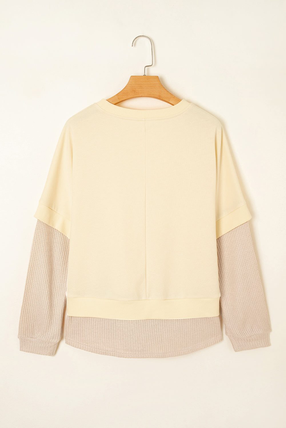 Faux Two Piece Patchwork Round Neck Sweatshirt