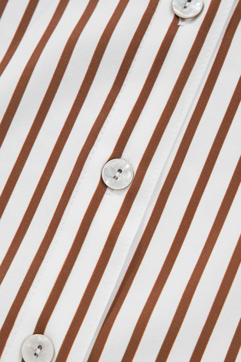 Stripe Contrast Leopard Patchwork Long Shirt Dress with Slits - eAura