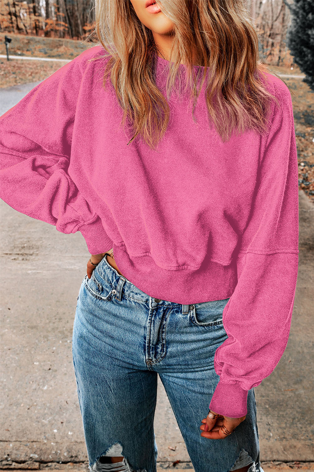 Black Acid Wash V-shape Open Back Sweatshirt eAura