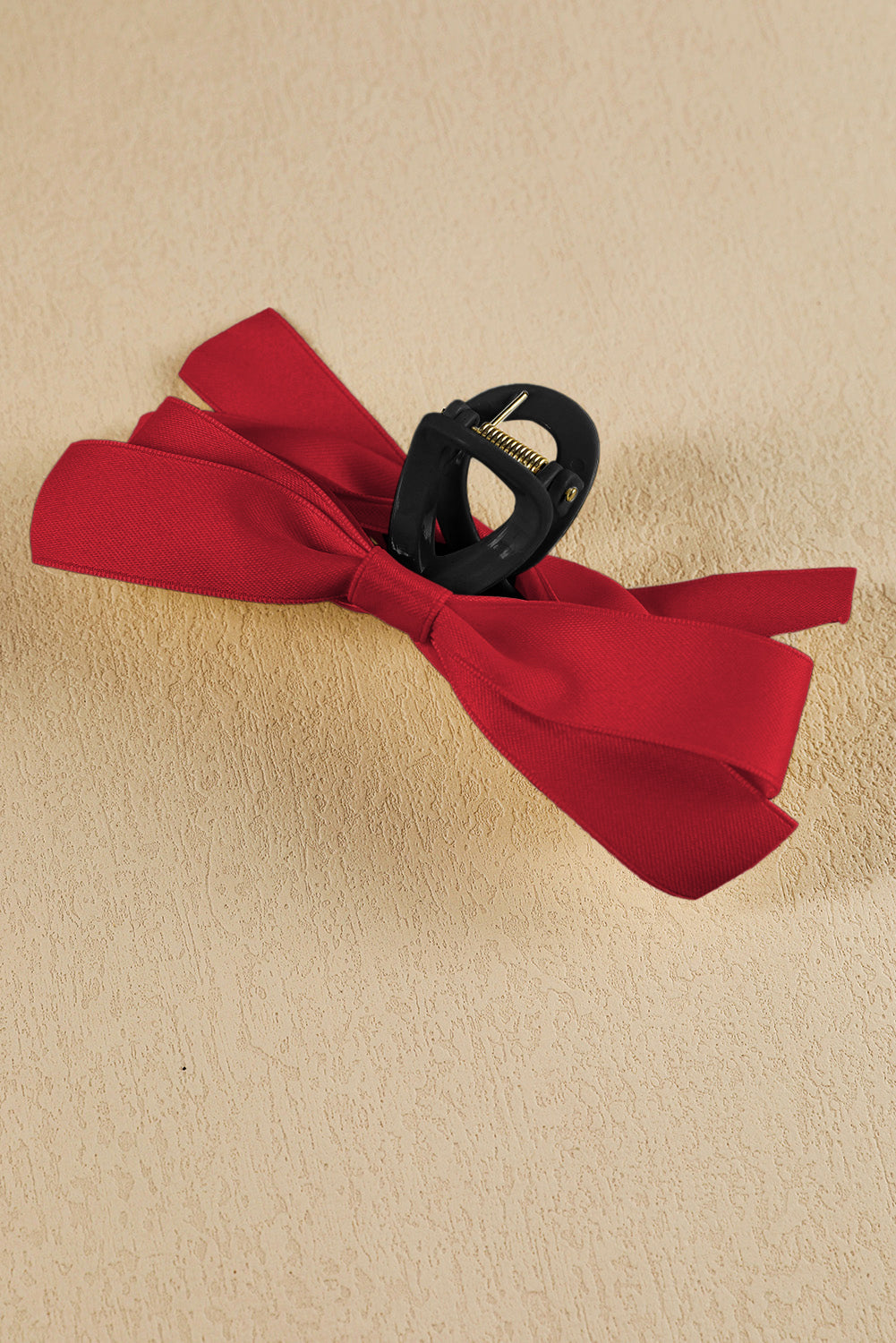 Red Ribbon Bow Decor Hair Clip - eAura