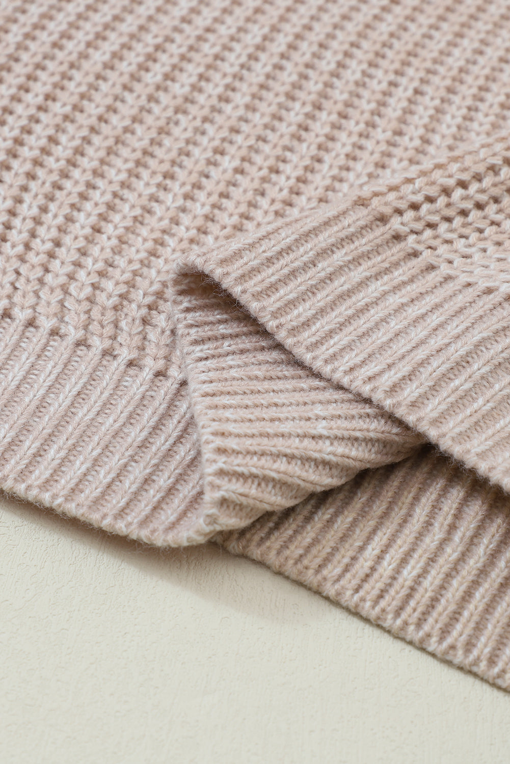 Parchment Cable Knit Sleeve Drop Shoulder Sweater eAura