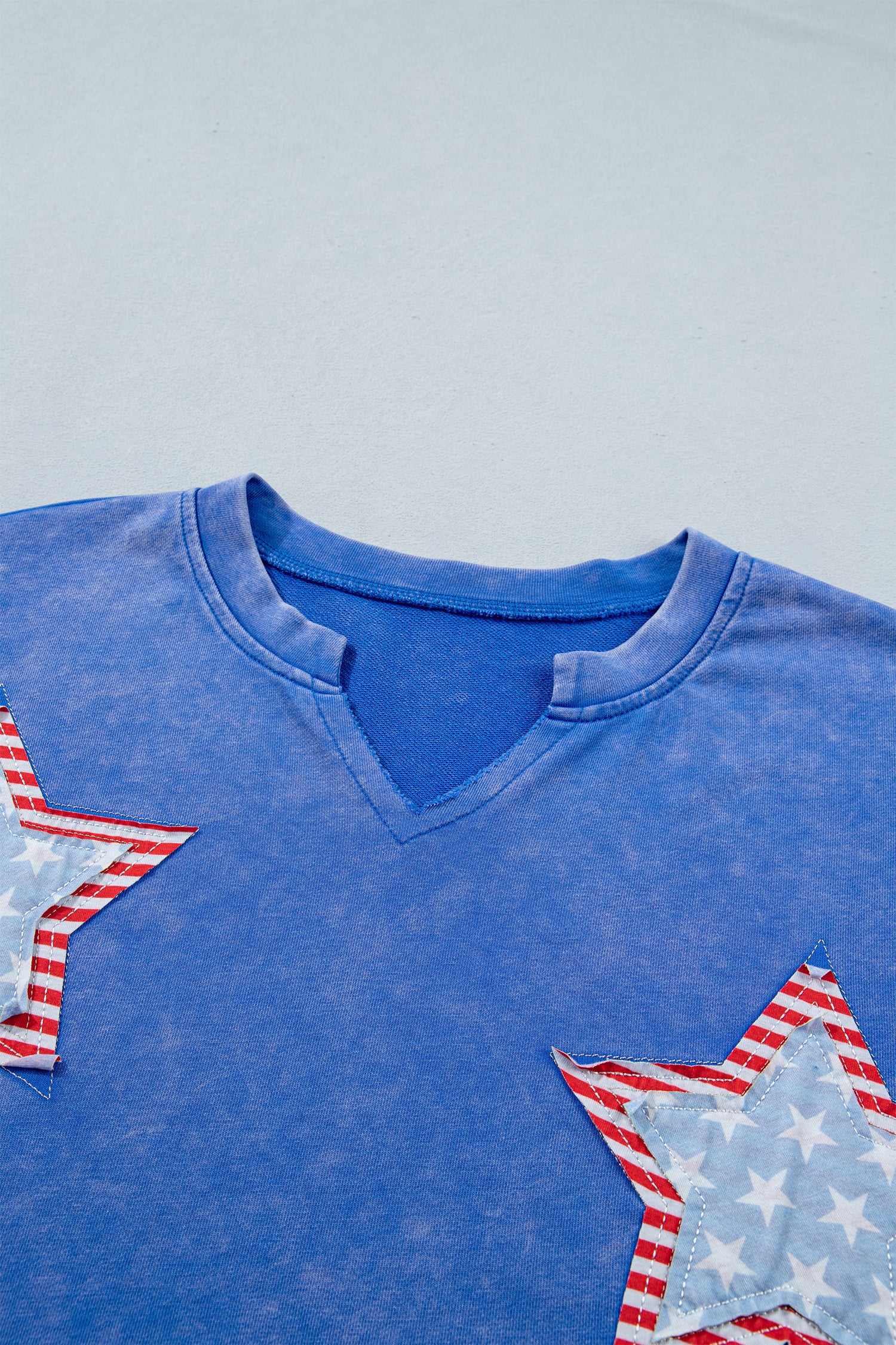 Star Patched Mineral Washed Notched Neck Tee