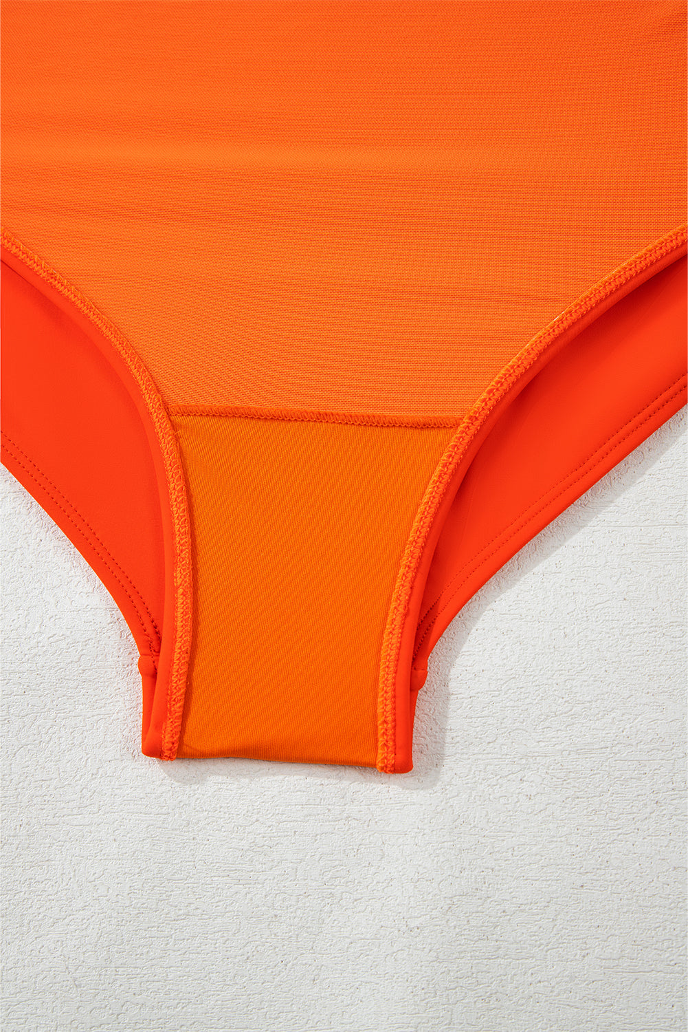 Orange Ruffled Trim Knotted High Waist Plus Size Bikini Set BB Fashion Outlet