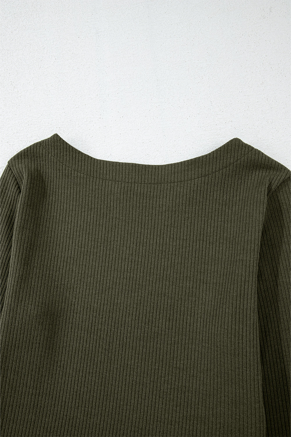 Jungle Green Ribbed Side Slit Ruched Slim Fit Long Sleeve Mini Dress Beagle Boutique Fashion Outlet