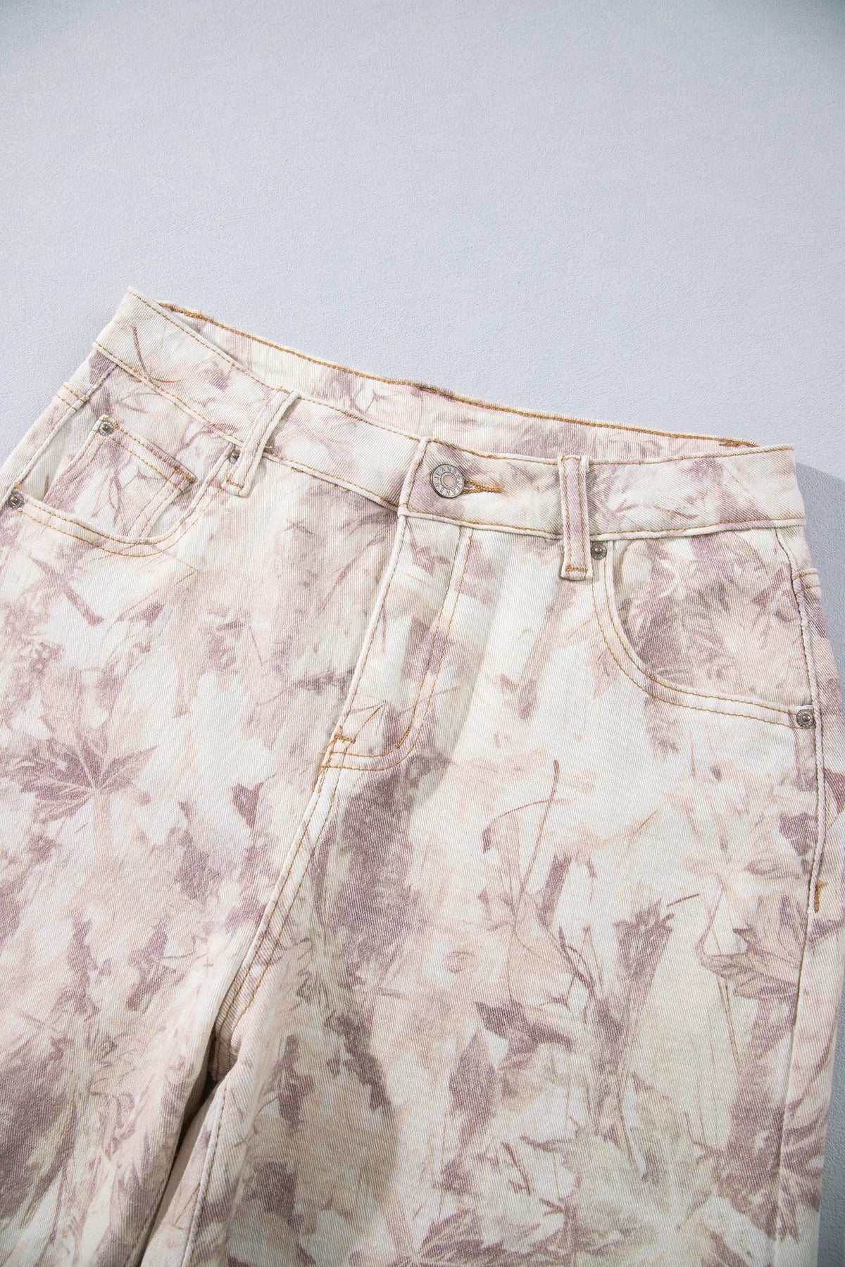 Woodland Camo Tummy Control Denim Wide Leg Jeans – Khaki