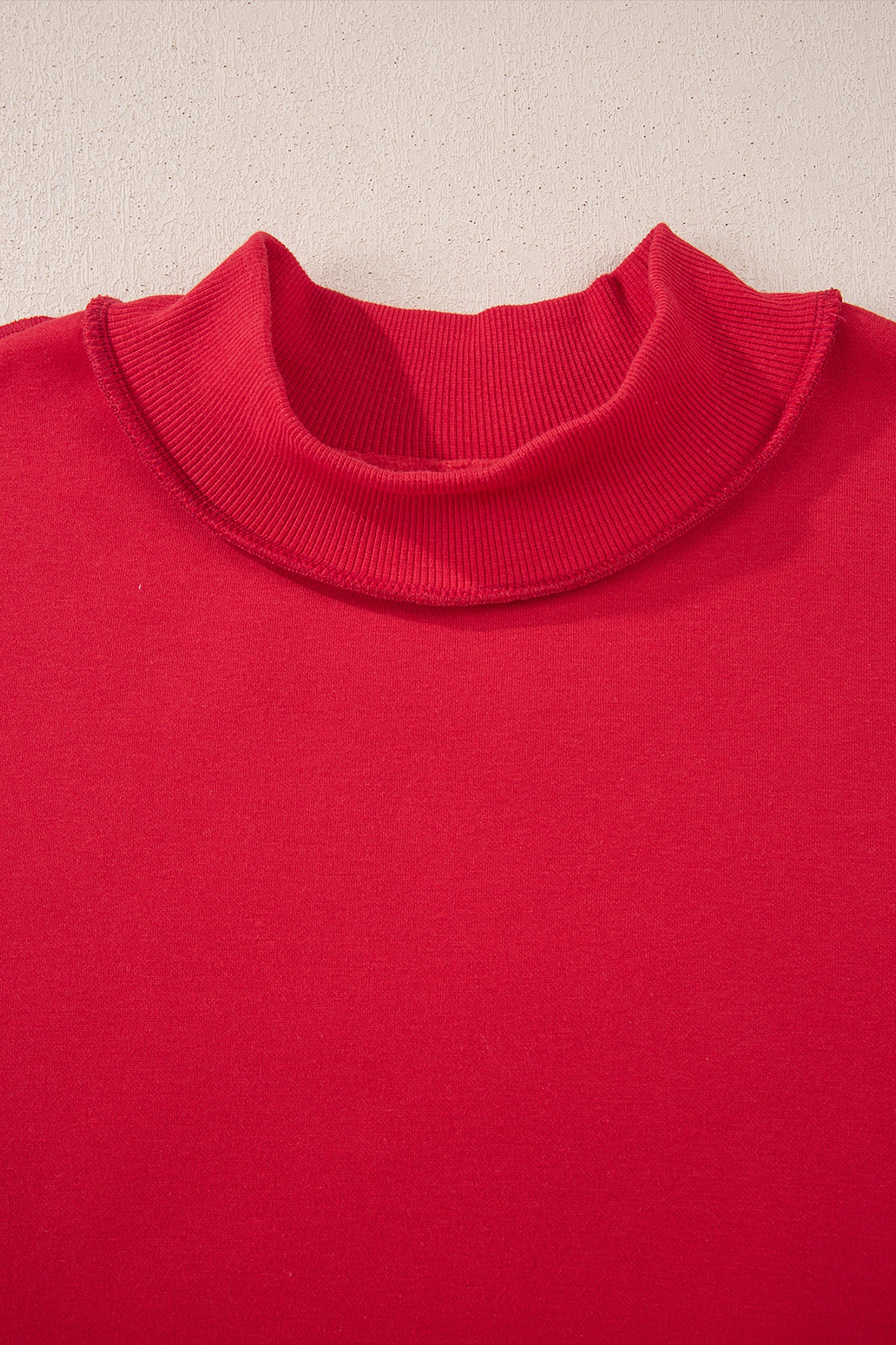 Carrot Oversize Drop Shoulder Reversible Mock Neck Sweatshirt – Orange