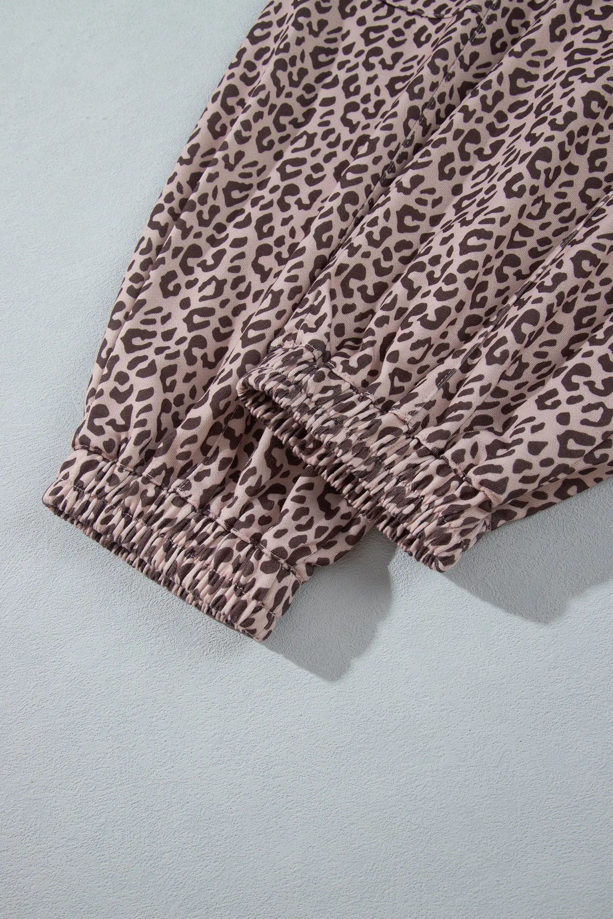 Leopard Print Elastic Waist Ankle Length Pants – Khaki