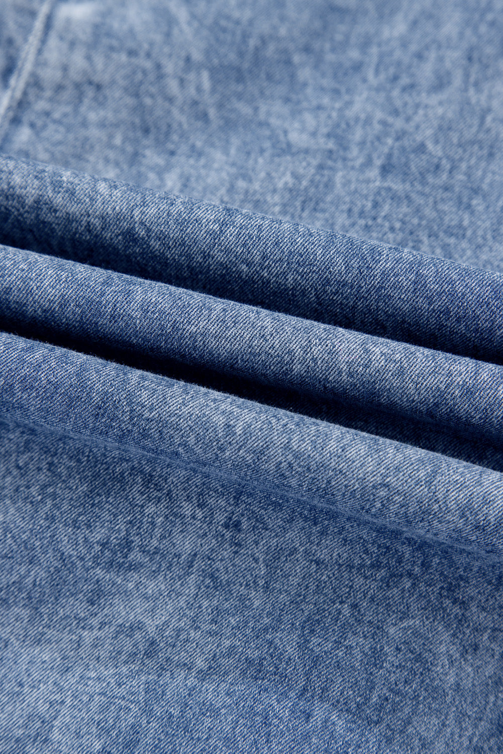 Beau Blue Tie V-Neck Tucking Detail Short Sleeve Denim Shift Dress - eAura