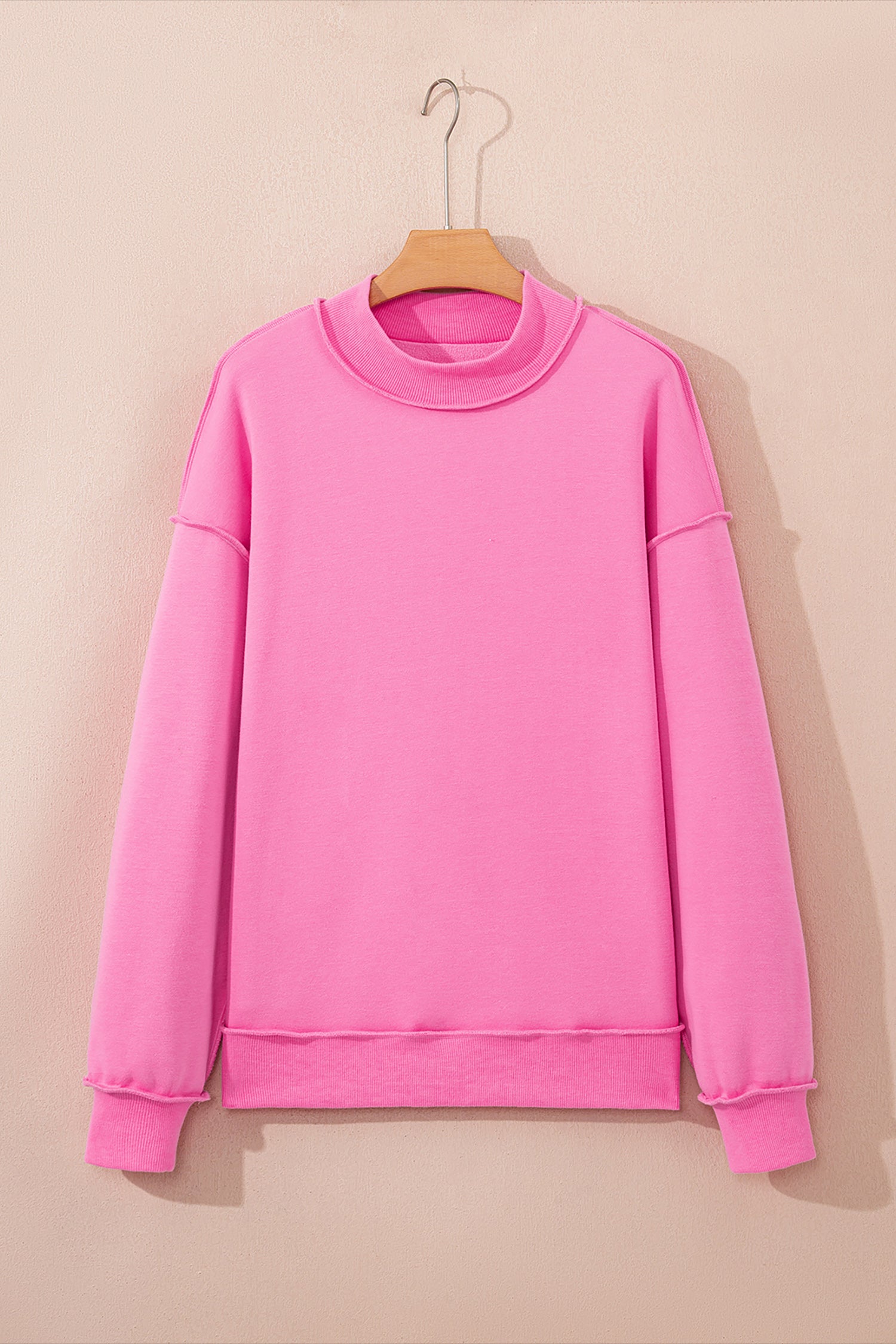 Carrot Oversize Drop Shoulder Reversible Mock Neck Sweatshirt – Orange