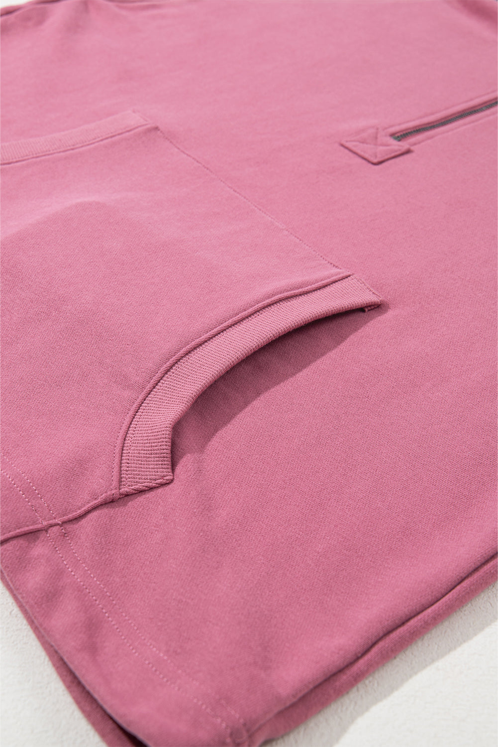 Valerian Solid Kangaroo Pocket Half Zipper Oversized Hoodie eAura