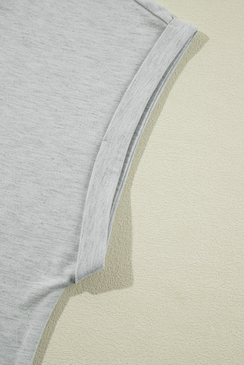 Grey Contrast Stitching Cuffed Sleeve Plus Shorts Set BB Fashion Outlet