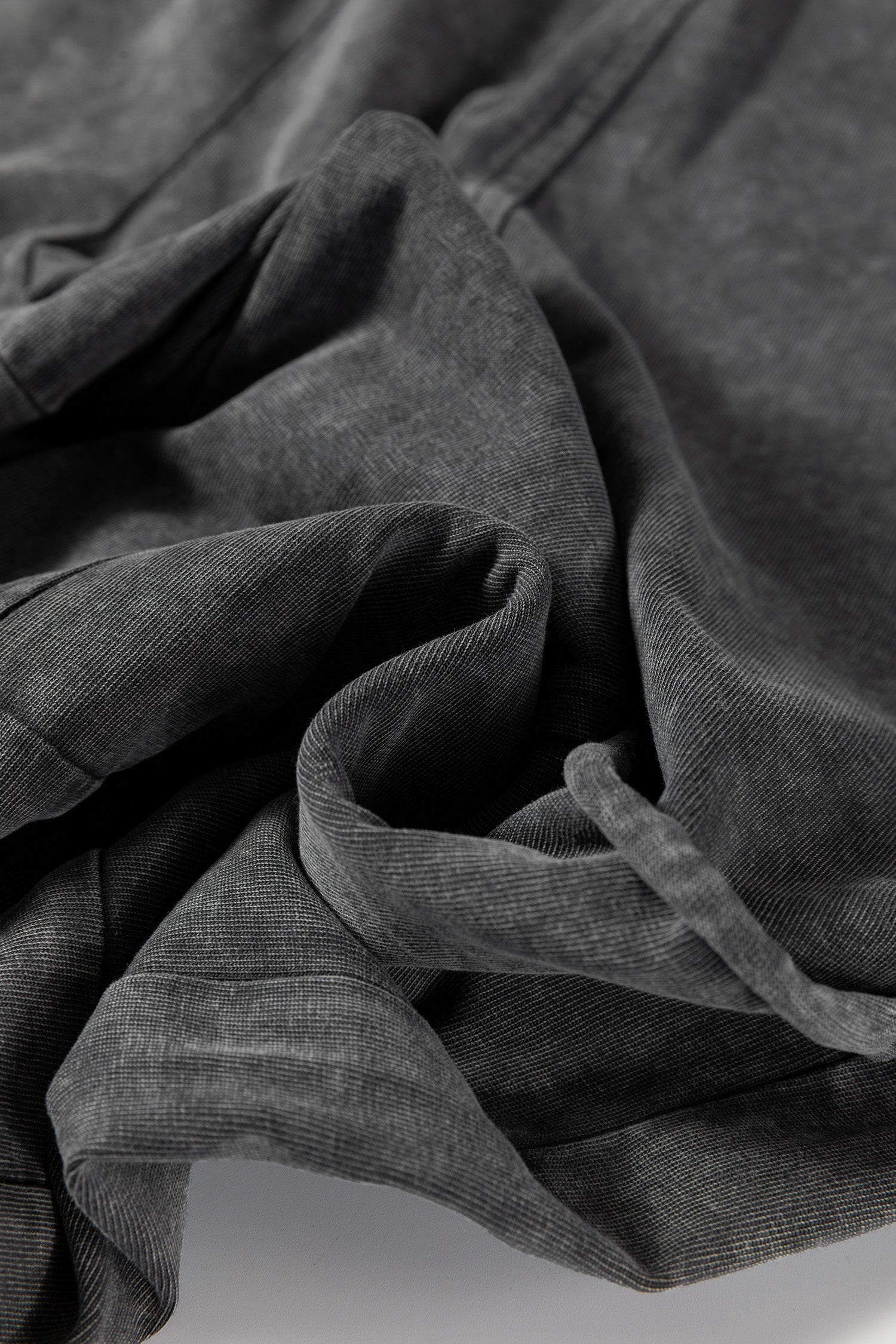 Mineral Wash High Waist Raw Hem Patched Trousers - eAura