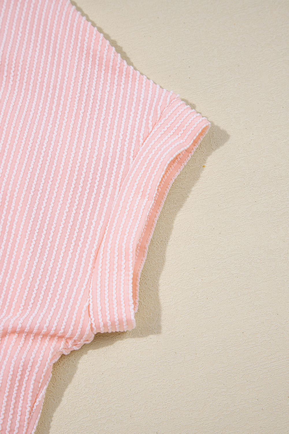 Ribbed Knit Colour Block Pocketed Crew Neck T Shirt eAura