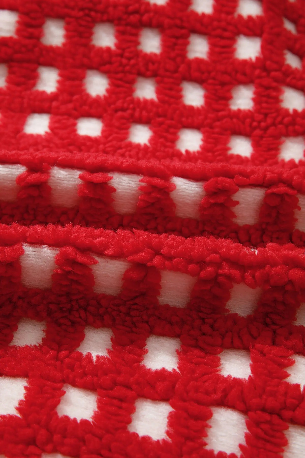 Plaid Zip-up Long Sleeve Jacket – Fiery Red