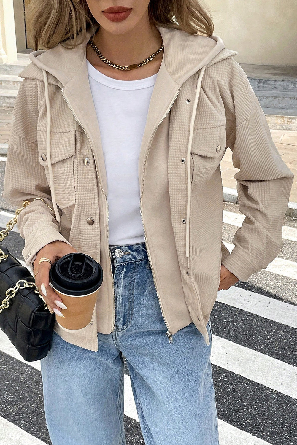 Textured Hooded Jacket - eAura