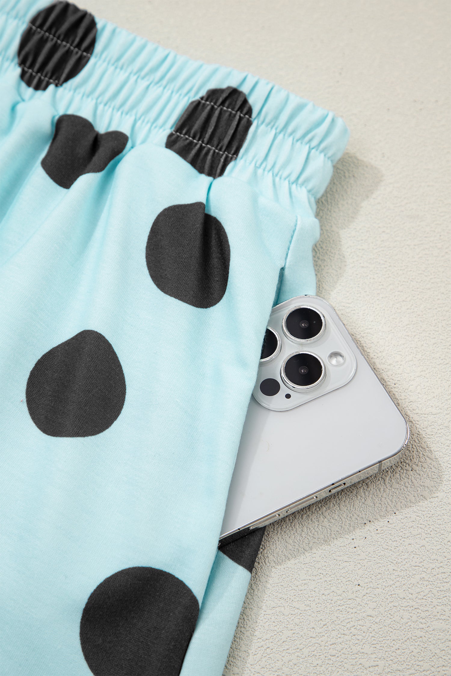 Polka Dot Short Sleeve Top Casual Skort 2pcs Outfit – White