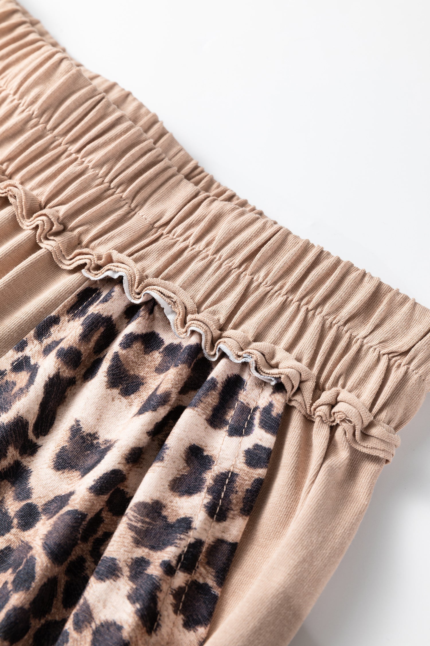 Mineral Wash Leopard Patchwork Wide Leg Trousers - Bottoms/Wide