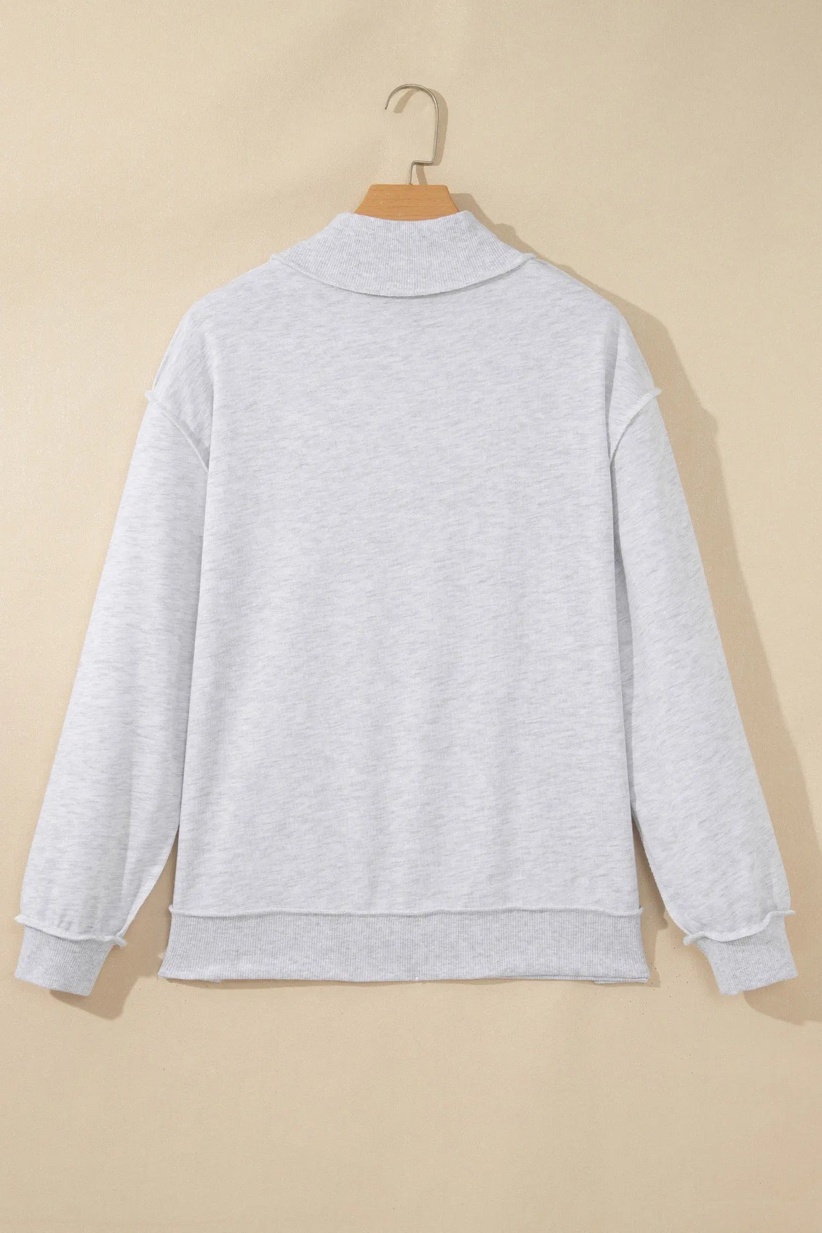 Gray Polka Dot Letter Print Loose Fit Long Sleeve Plus Size Sweatshirt