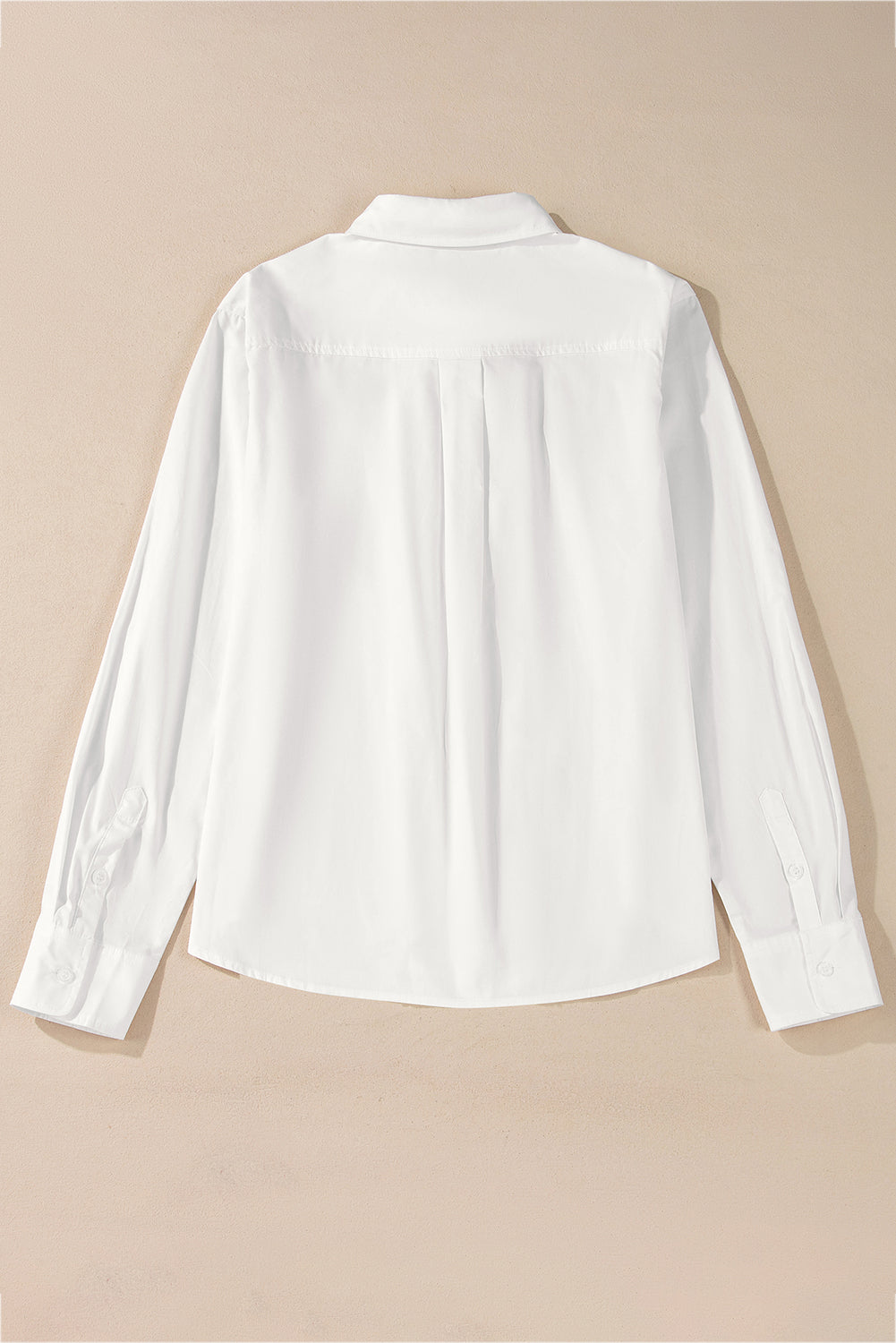 White Lace Crochet Trim Turn Down Collar Buttoned Shirt eAura