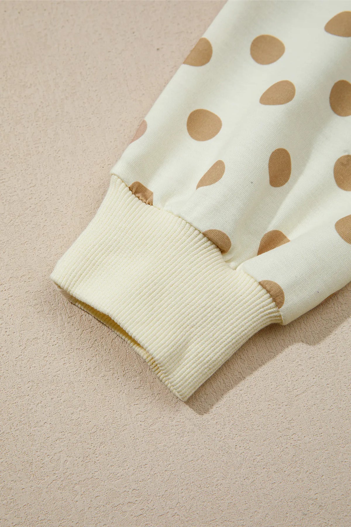 Polka Dot Hooded Long Sleeve Top Casual Mini Skort Set – Khaki