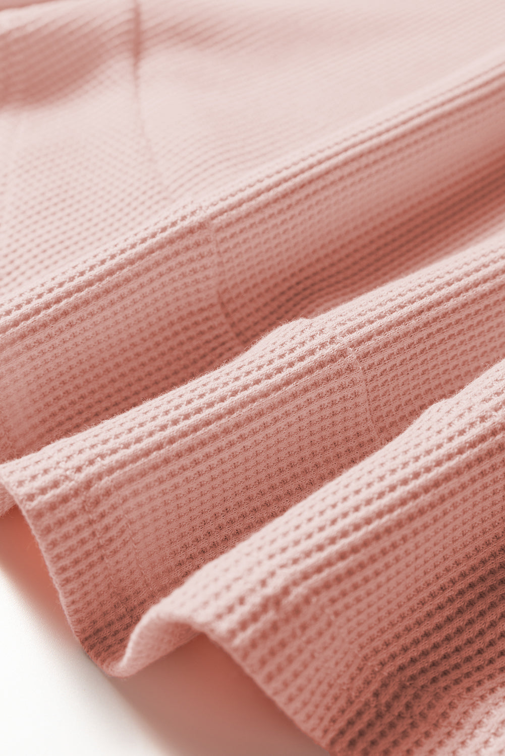 Rounded Hem Waffle Long Sleeve Top - eAura
