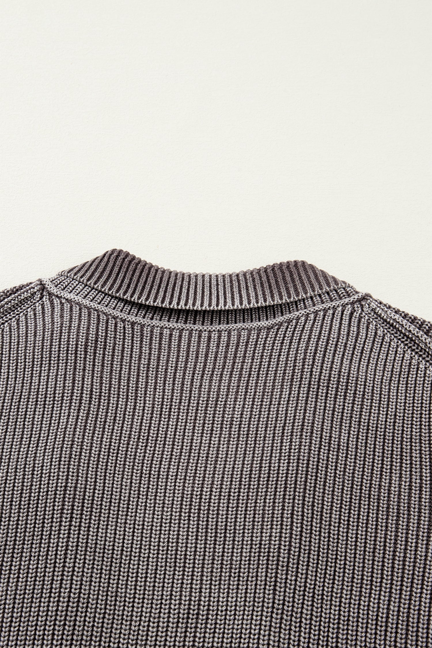 Mineral Wash Exposed Seam Patchwork Knit Open Sweater Cardigan - eAura