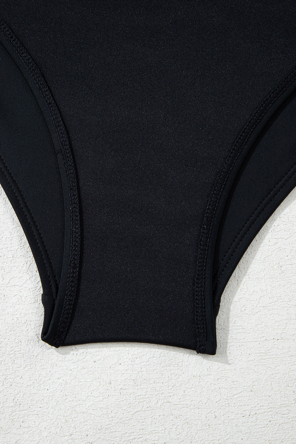 Black Asymmetric Ruffle Shoulder Pleated One Piece Swimsuit eAura