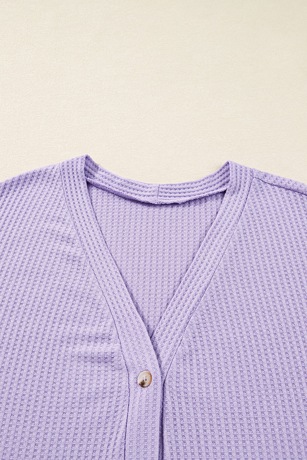 Plus Size Waffle Knit Button Front Cardigan eAura