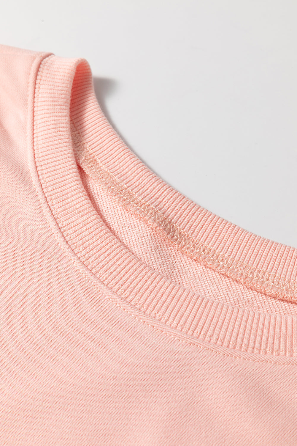 Apricot Pink Sequined Bowknot Drop Shoulder Oversized Sweatshirt eAura