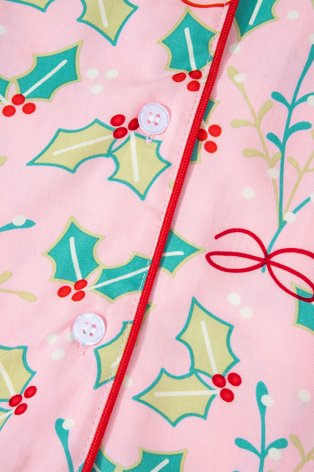 Multicolour Floral Holly Print Christmas Pyjama Set eAura