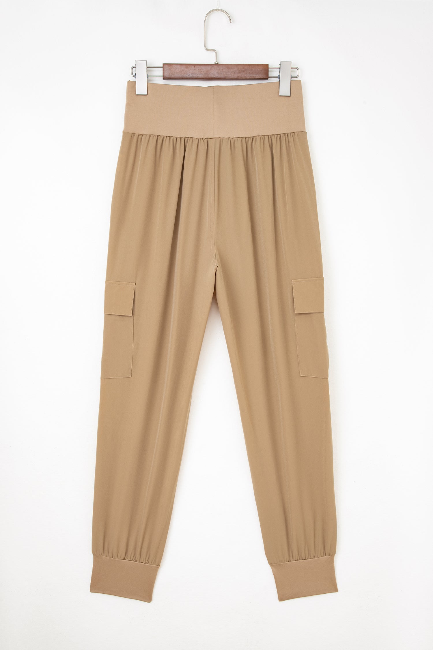 Elastic High Waist Cargo Jogger Trousers With Pockets - eAura