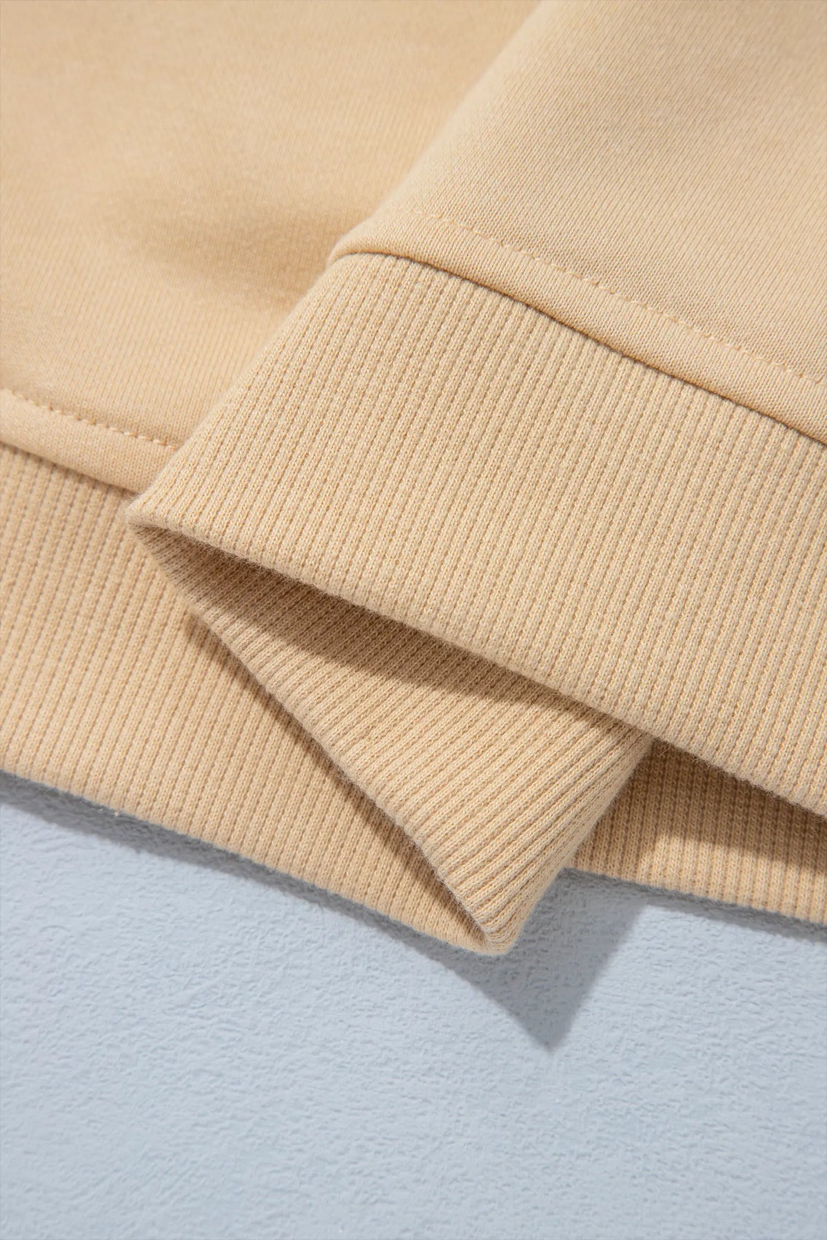 Solid Colour Long Sleeve Top Split Skort 2pcs Outfit – Parchment